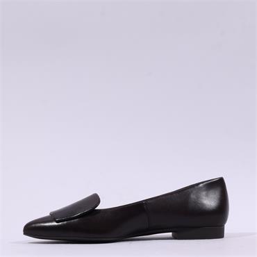 Paul Green Slip On Square Detail Loafer - Mocha Leather
